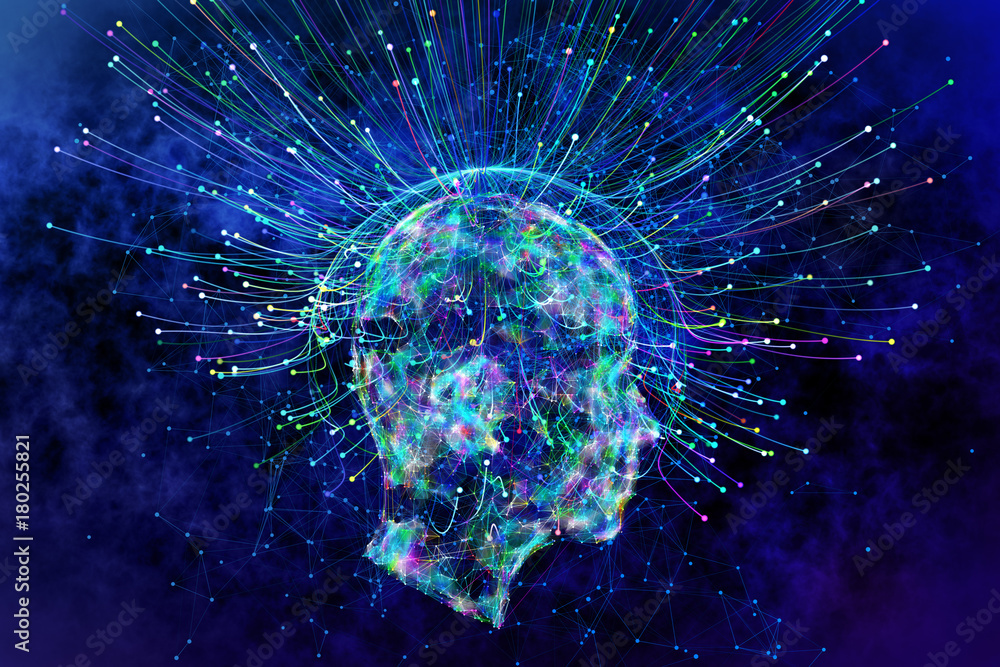 Poster artificial intelligence and idea concept