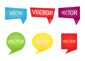Set of vector banner. Annotation ribbon. Speech bubble isolated on white background. Vector illustration.