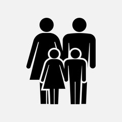 Family icon. isolated on grey background. Vector illustration.