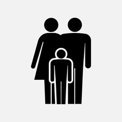 Family icon. isolated on grey background. Vector illustration.