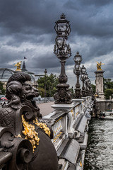 Fototapeta na wymiar Around Paris with fly boat