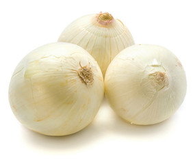 white onion isolated on white background.