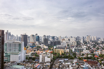 city buildings with blue sky