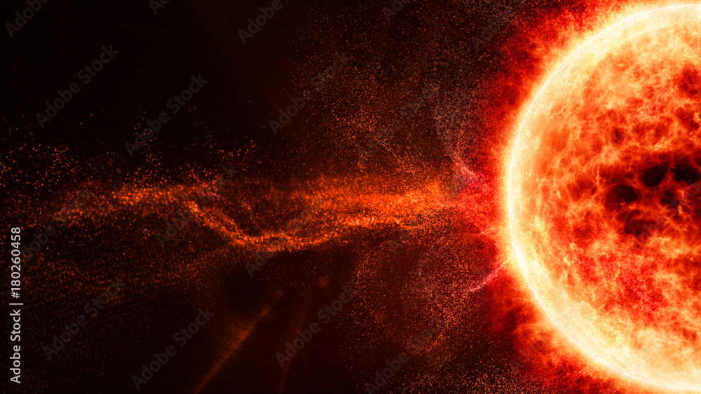 Poster Hi-tech user interface head up display Sun Solar Flare Particles for background computer desktop screen display