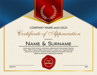 Certificate of Appreciation with laurel wreath and wax seal