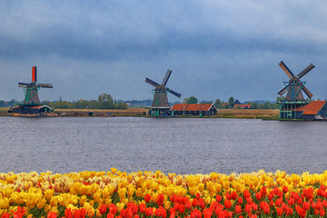 Windmills of Zaanse Schans, Netherlands.
