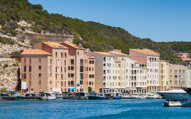 Obraz premium Bonifacio, small resort port city of Corsica island