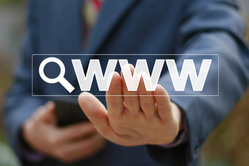 Business button search magnifier www virtual icon