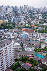 Bangkok Ekamai city buildings with blue sky