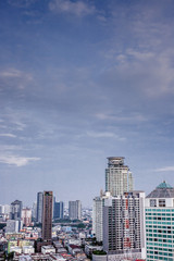 Fototapeta na wymiar Bangkok Ekamai city buildings with blue sky