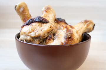 appetizing cooked chicken legs