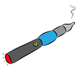 Electronic cigarette in use making smoke