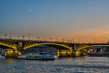 Night Budapest city