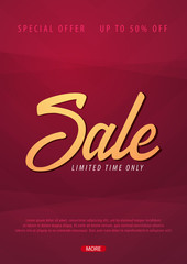 Sale poster or Flyer design. Discount background for the online store, shop, promotional leaflet, poster, banner. Vector illustration.