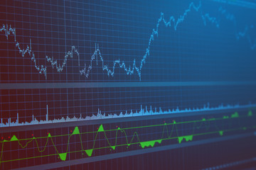 Candle stick graph chart of stock market investment trading