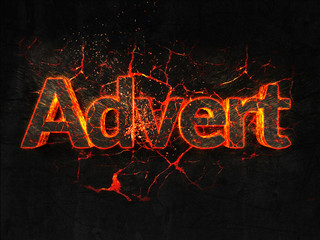 Advert Fire text flame burning hot lava explosion background.