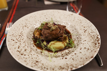 reindeer meat with mashed potatoes © kochievmv