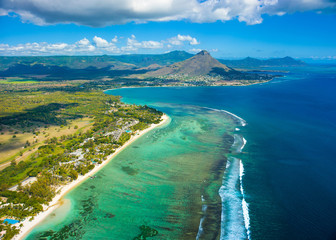 Aerial view of Mauritius island