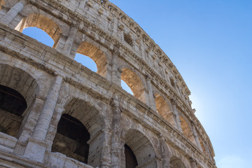 Obraz premium Ancient Colosseum at sunrise, Rome, Italy