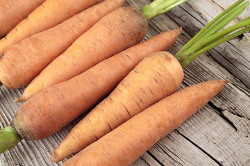 carrots on wooden table