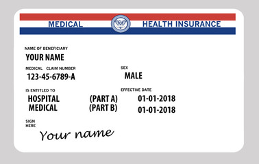 Generic medicare card. Very generic. Medicare name is not used on the card.