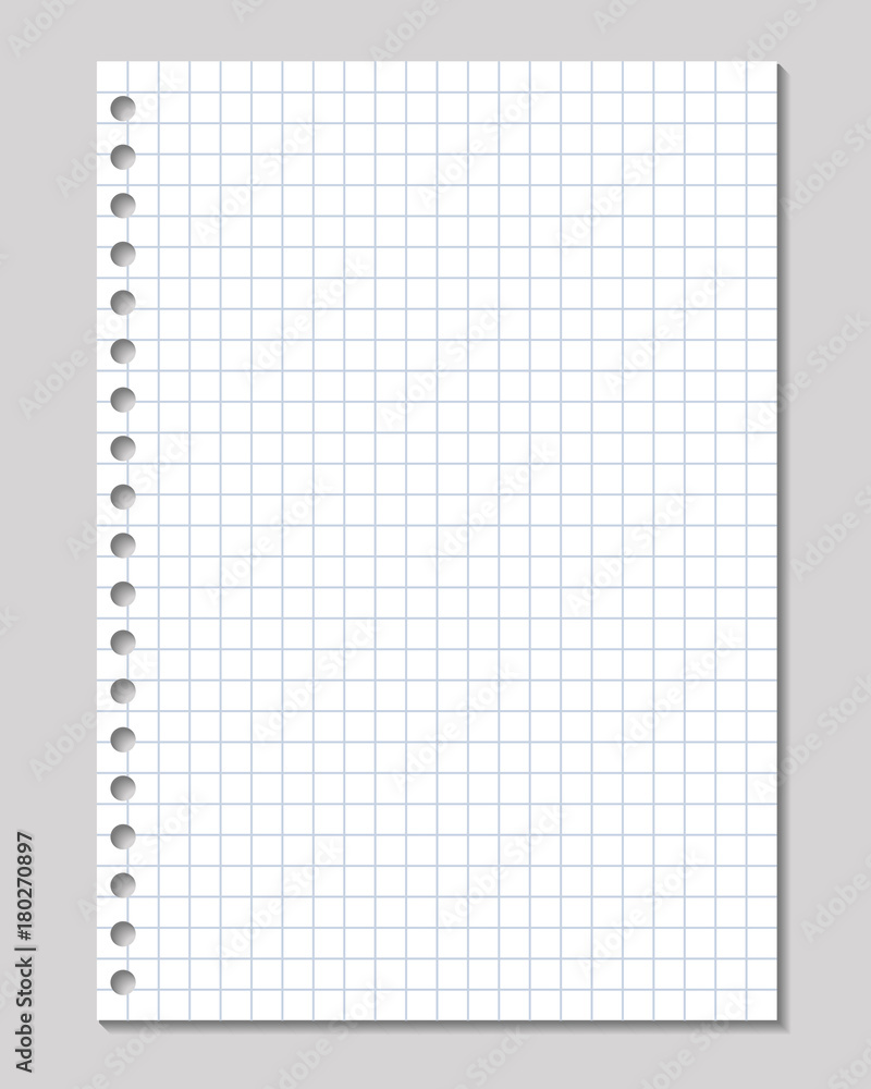 Poster realistic vector illustration of blank sheet of square paper from a block isolated