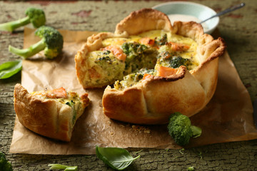 Frittata with fish slice