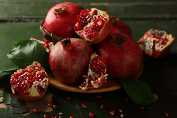 pomegranates on plate