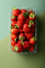 Fresh strawberries in box