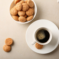 Coffee cup and cookies