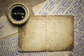 Vintage  postcard and letters