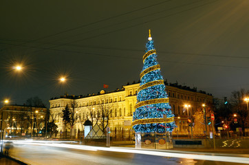 Christmas tree in the town square.