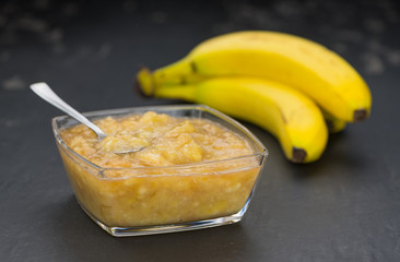 Mashed Bananas (on a vintage slate slab)