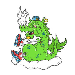 Funny stoned dope dragon smoke 