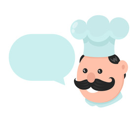 Funny smiling cook with talking dialog 