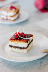 Beautiful and delicious dessert cake.
