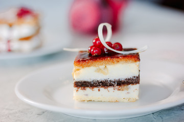 Beautiful and delicious dessert cake.