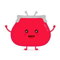 Funny smiling cute purse. Vector modern 