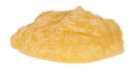 Homemade Applesauce (selective focus) isolated on white