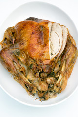 roast turkey isolated on white