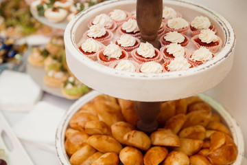Catering buffet table with delicious food service restaurant