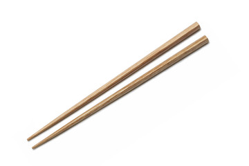 Wooden Chopsticks isolated on white background. Asian Food Chopsticks