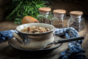Traditional polish sauerkraut (bigos).