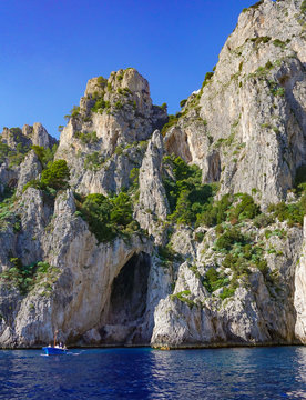 The White Grotto of the island of Capri, Italy.