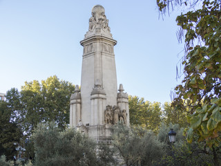 Fototapeta premium Plaza de España. .monument to Cervantes. Madrid, Spain.