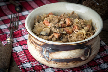 Traditional polish sauerkraut (bigos).