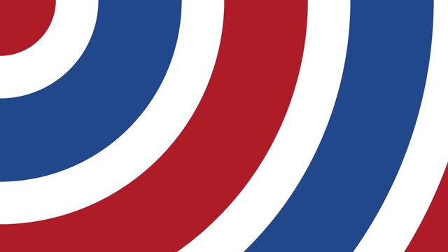 Blue, red and white rays, created from the USA flag, looking like the shield of Captain America. Pattern animation.
