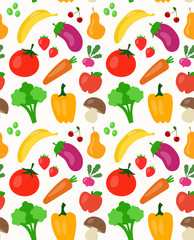 Fototapeta premium Beautiful seamless pattern with fruit