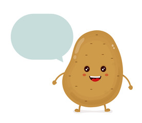 Cute happy smiling funny potato with 