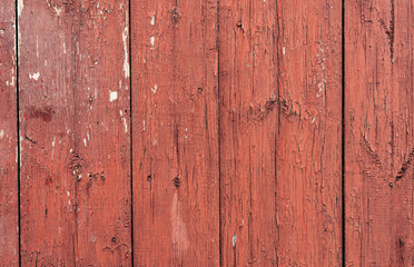 wooden boards of red color, with  red paint